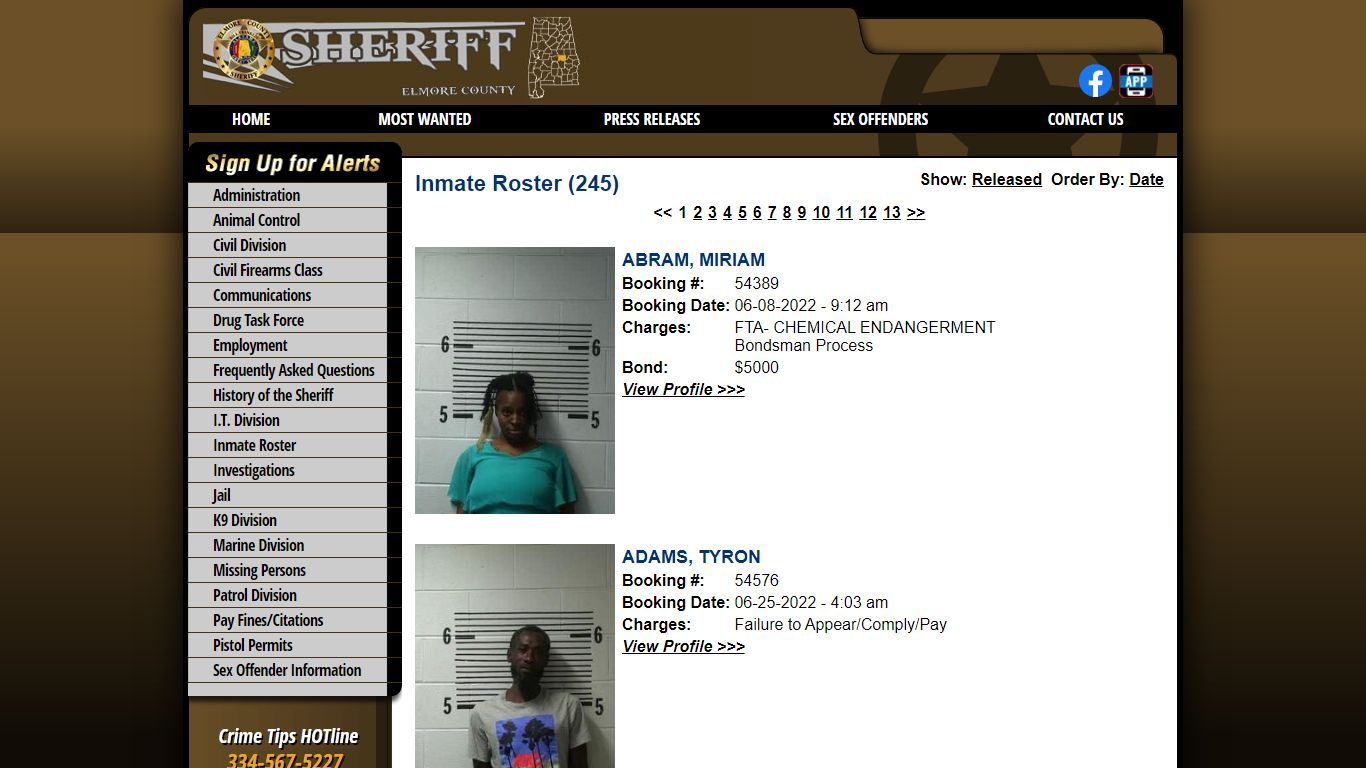 Inmate Roster - Current Inmates - Elmore County AL Sheriff ...